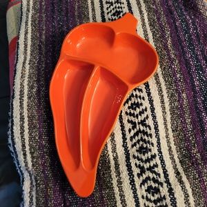 Tag Terra cotta with glaze chili pepper relish tray /taco fixings